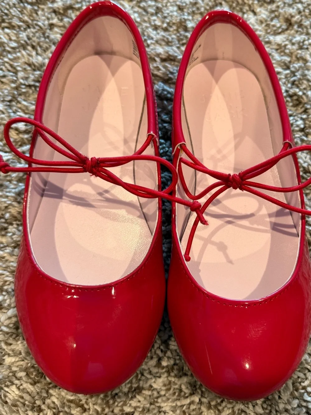 Janie and Jack Girls' Red Patent Bow Ballet Flats